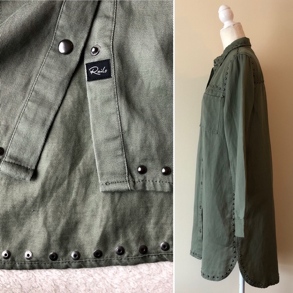 Rails Bowie Studded Dress in Sage - Picture 3 of 7